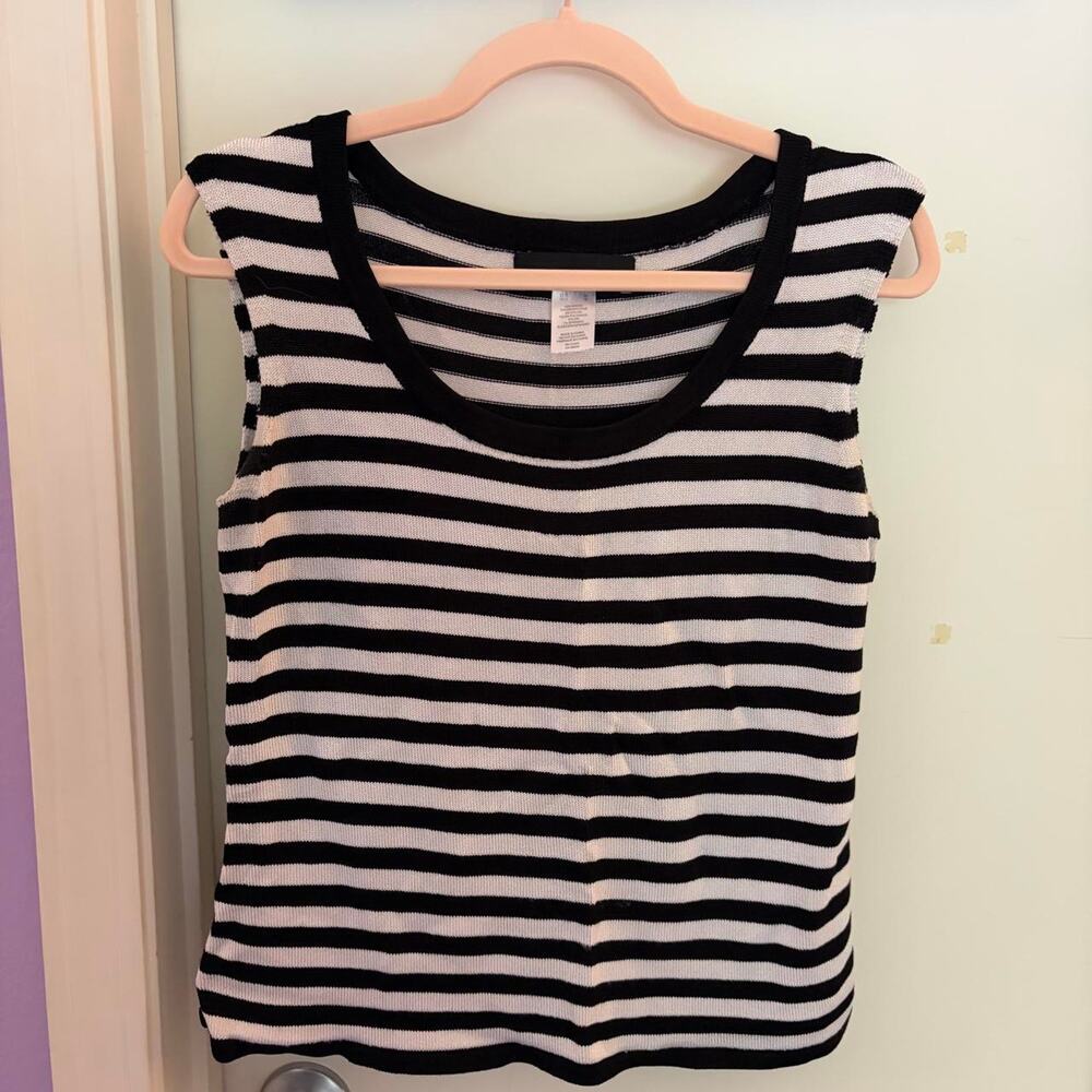 JONES NET YOUR BLACK & WHITE KNIT TANK